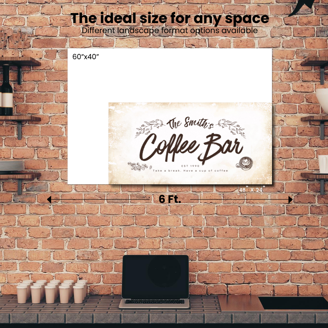 Coffee Bar Personalized Canvas