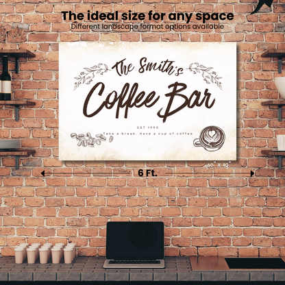 Coffee Bar Personalized Canvas