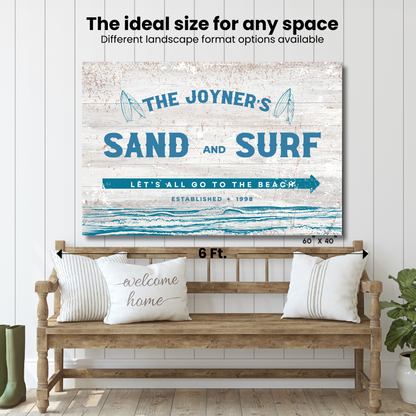 Sand and Surf Personalized Canvas