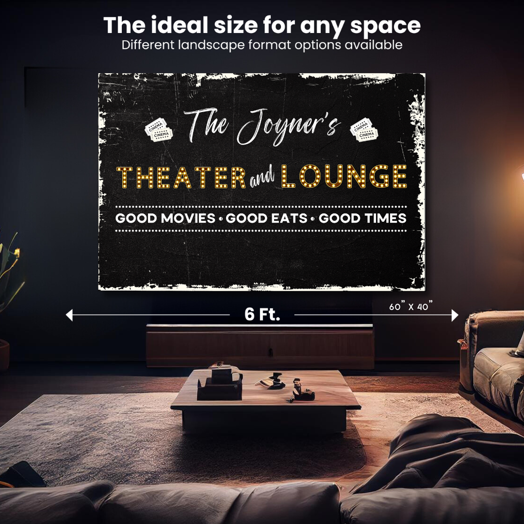 Theater and Lounge Canvas Sign