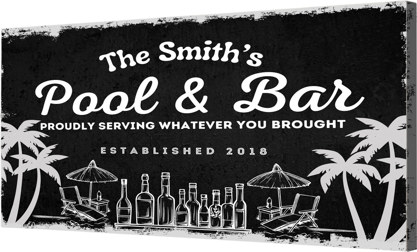 Pool and Bar Personalized Canvas