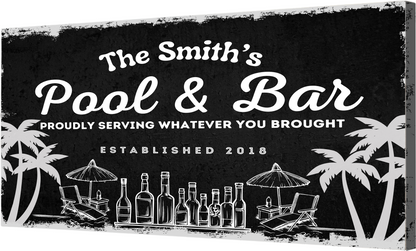 Pool and Bar Personalized Canvas