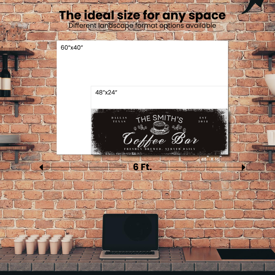 Coffee Bar Personalized Canvas Wraps