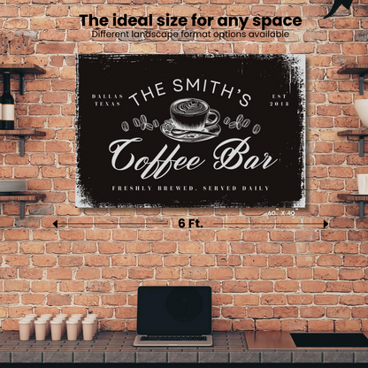 Coffee Bar Personalized Canvas Wraps