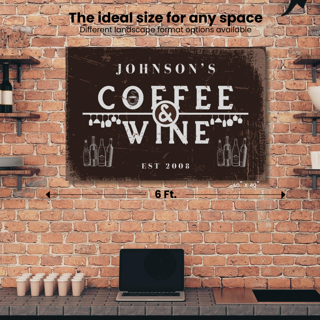 Coffee and Wine Personalized Canvas (Free Shipping)