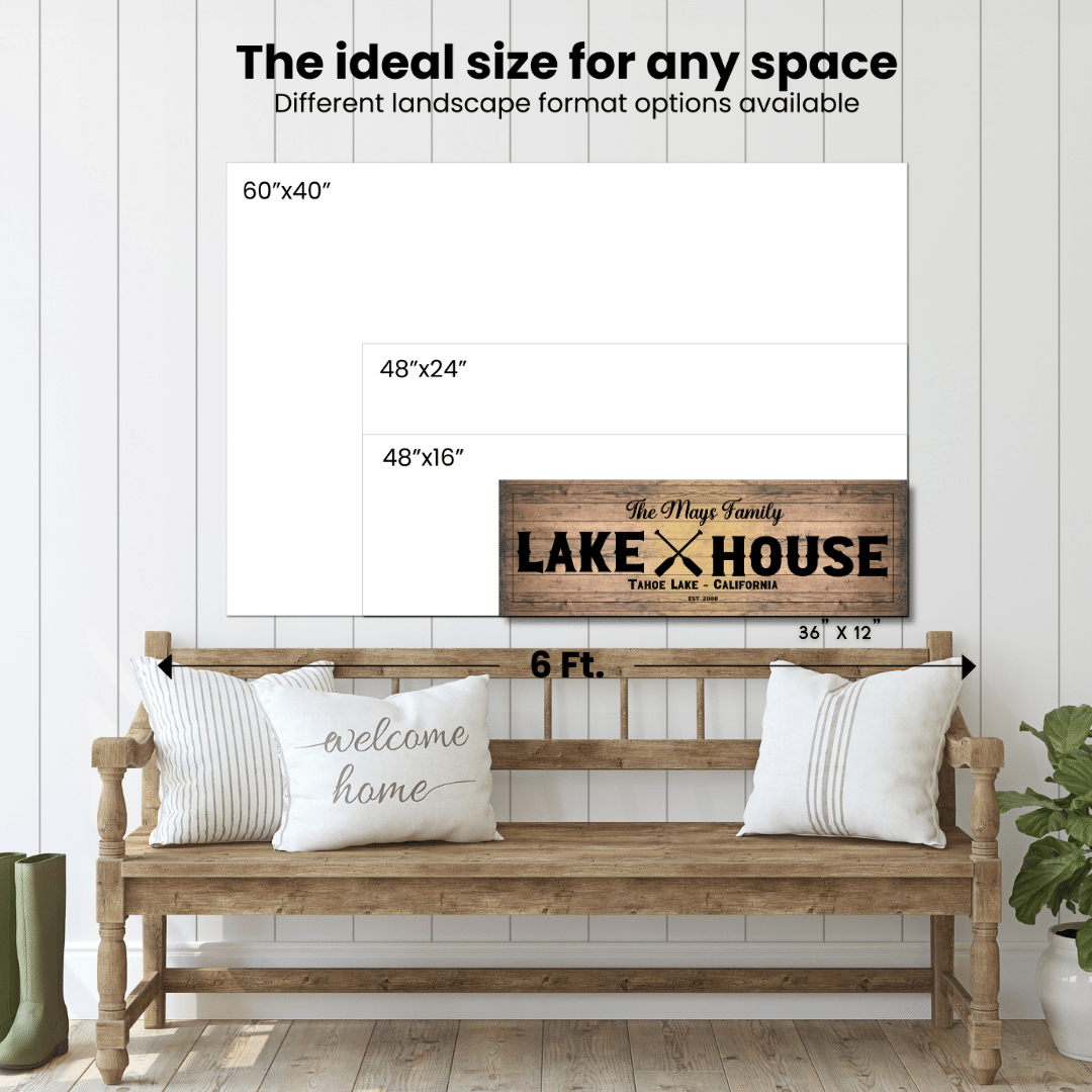 Lakehouse Canvas Sign (Wood Design)