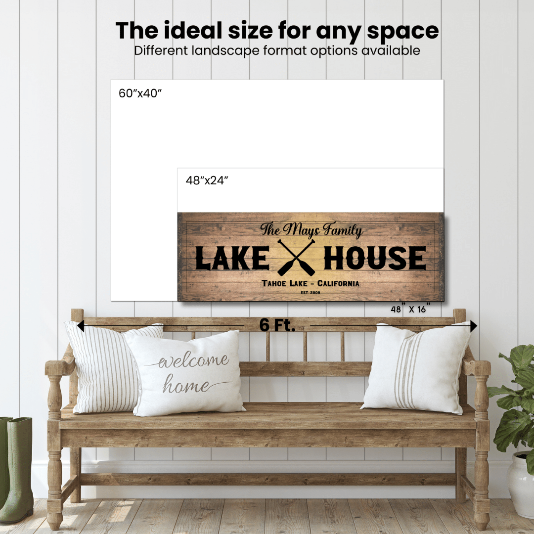 Lakehouse Canvas Sign (Wood Design)