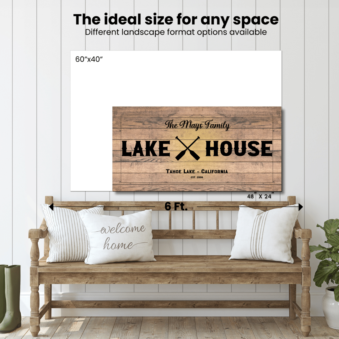 Lakehouse Canvas Sign (Wood Design)