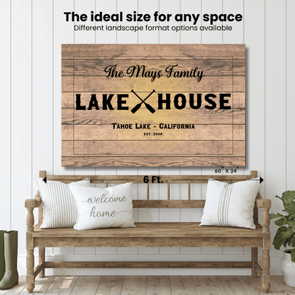 Lakehouse Canvas Sign (Wood Design)