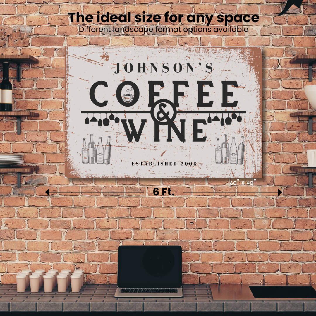 Coffee and Wine Personalized Canvas