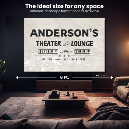 Theater and Lounge Canvas with Personalized Names