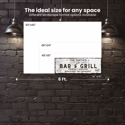 Bar and Grill Canvas| Personalized