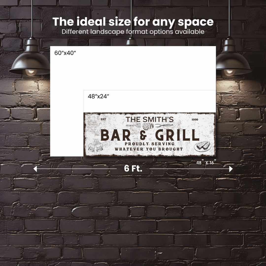 Bar and Grill Canvas| Personalized