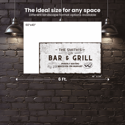 Bar and Grill Canvas| Personalized