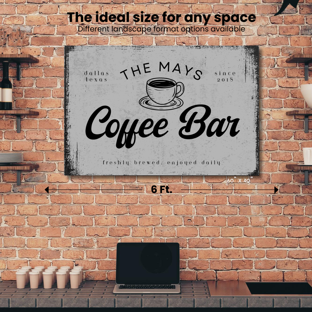 Coffee Bar Canvas Sign (Free Shipping)