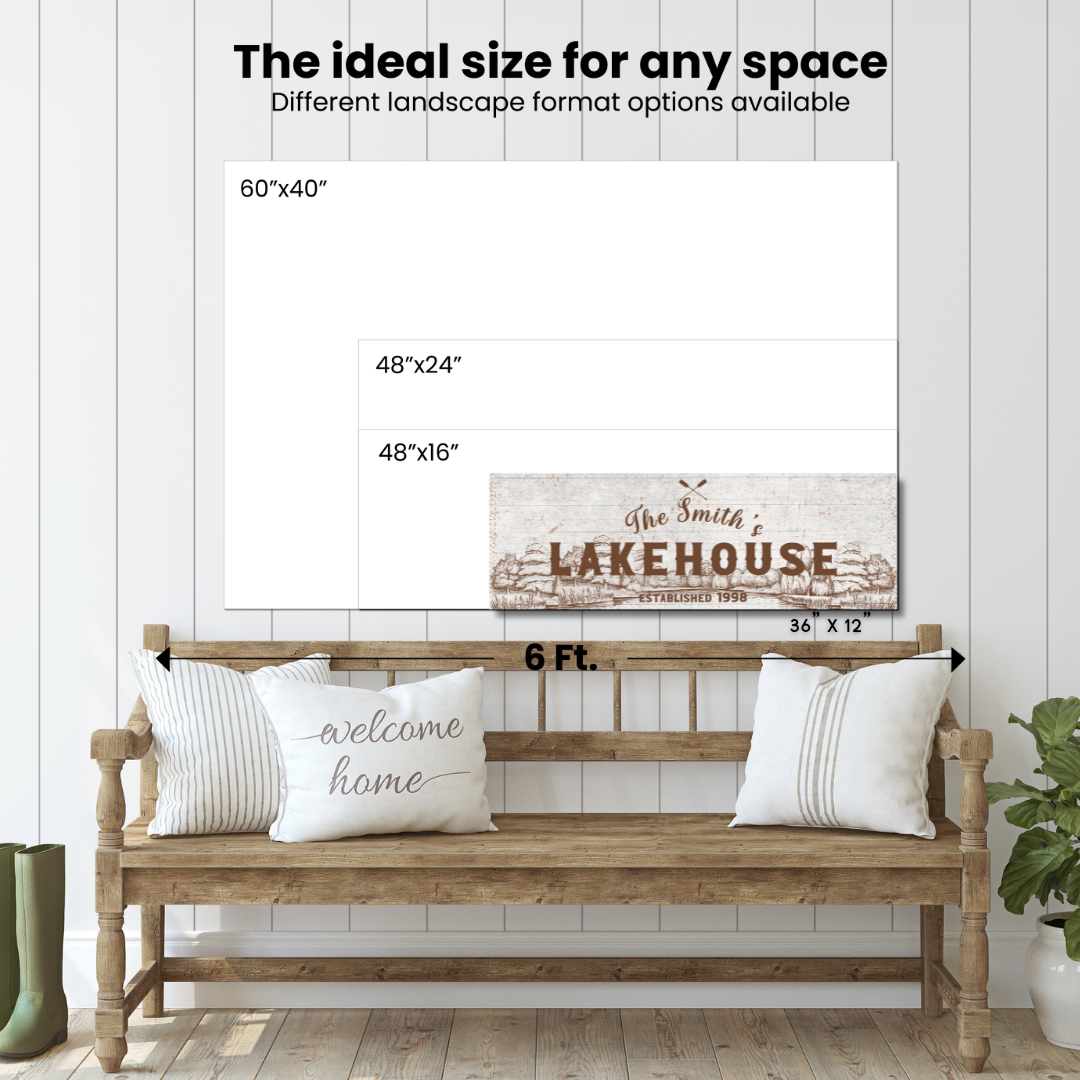 Lakehouse Vintage Design Canvas