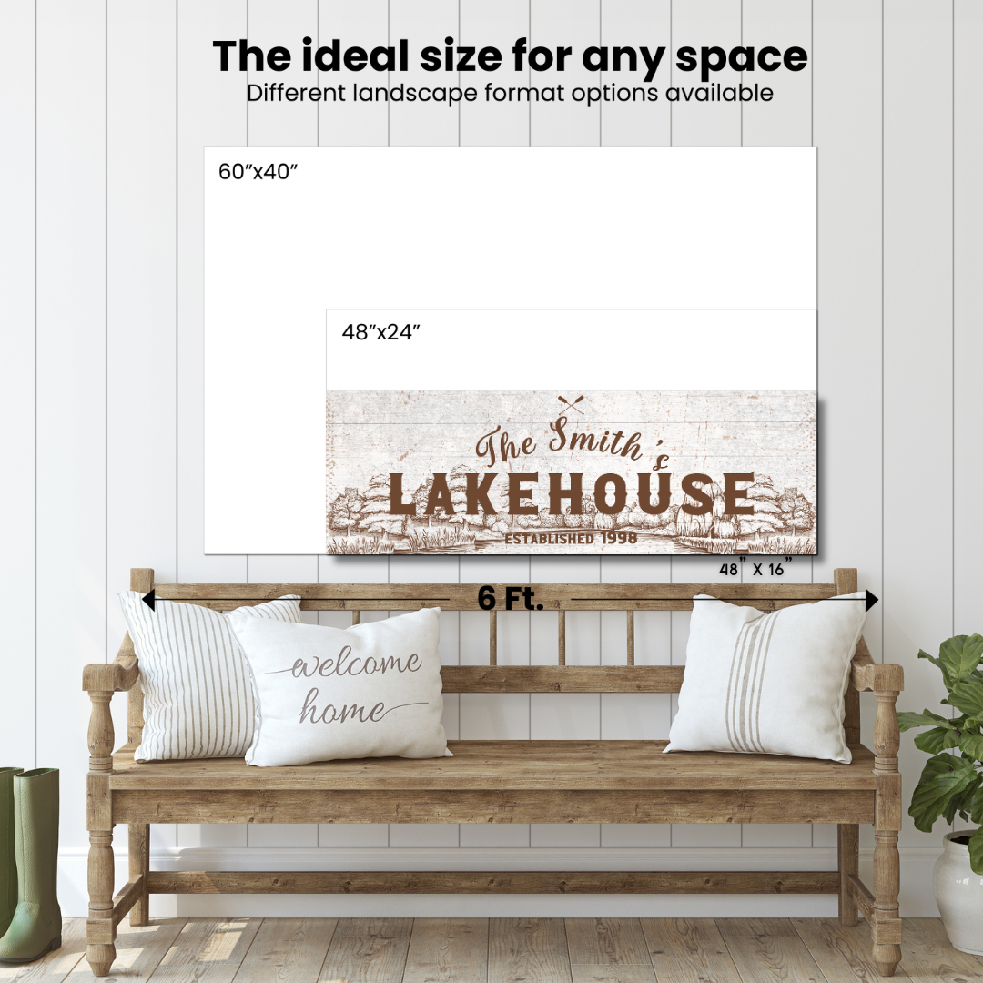 Lakehouse Vintage Design Canvas