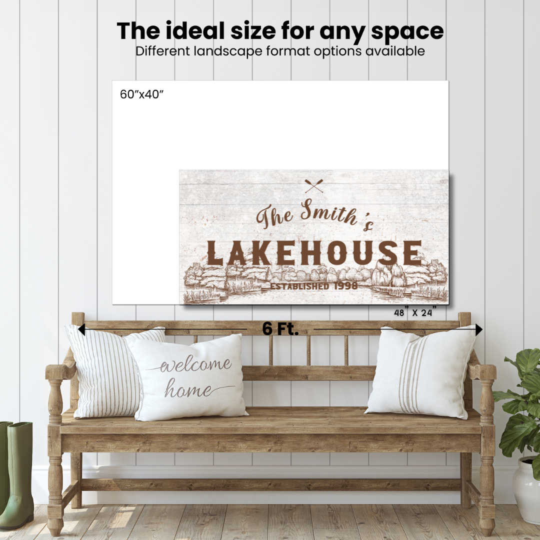 Lakehouse Vintage Design Canvas