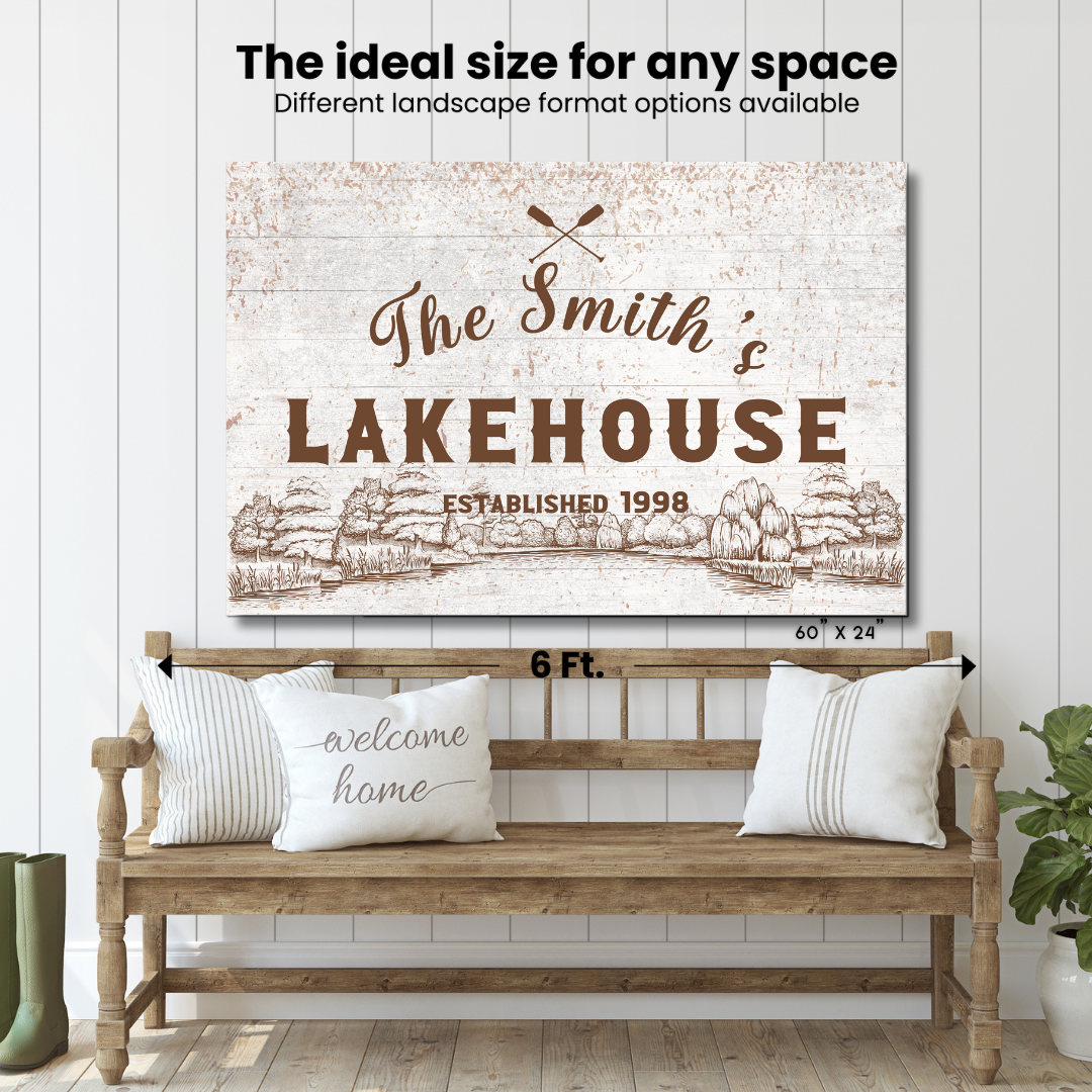 Lakehouse Vintage Design Canvas