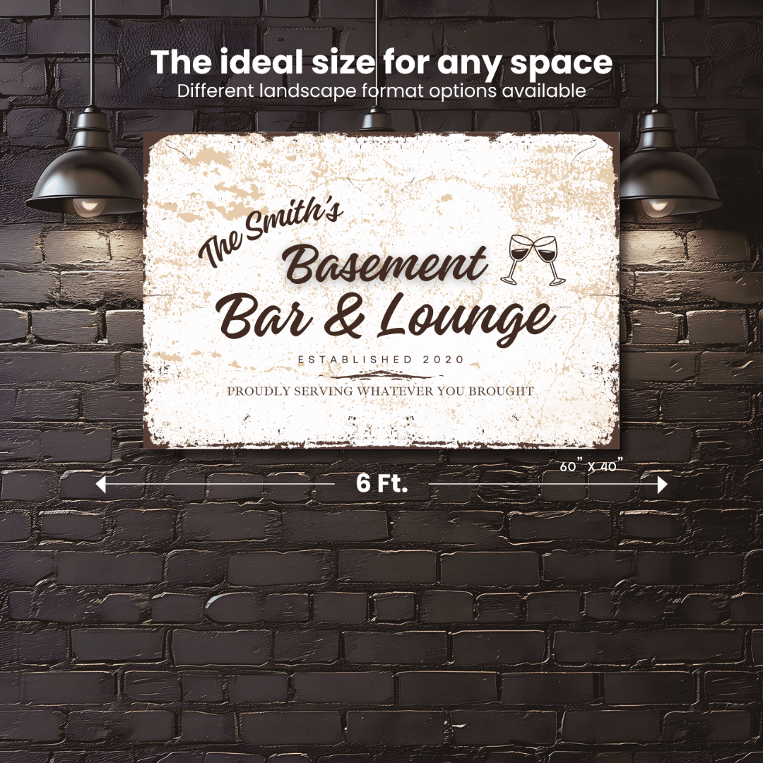 Basement Bar and Lounge Rustic Design Canvas | Personalized