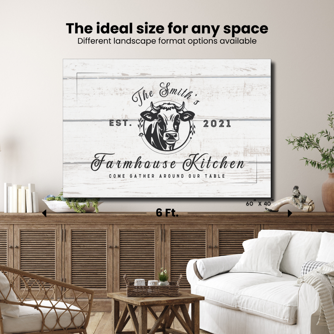 Farmhouse with Cow Logo Canvas Wraps