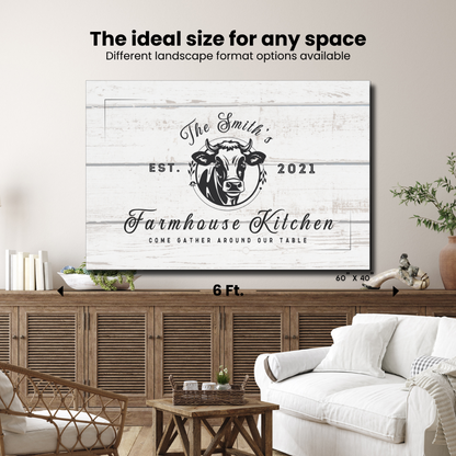 Farmhouse with Cow Logo Canvas Wraps