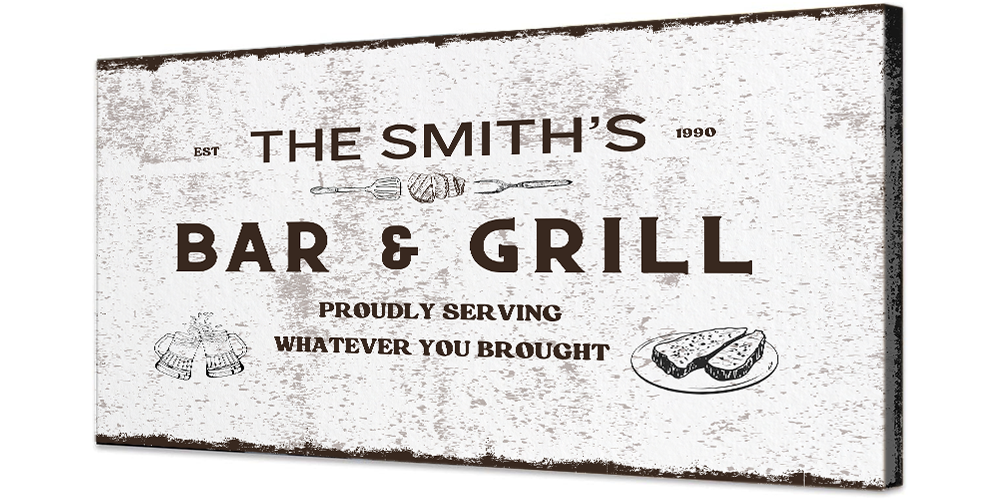 Bar and Grill Canvas| Personalized