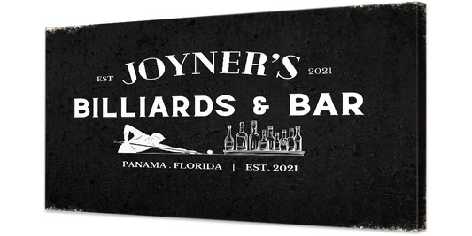 Billiards and Bar Personalized Canvas (Free Shipping)