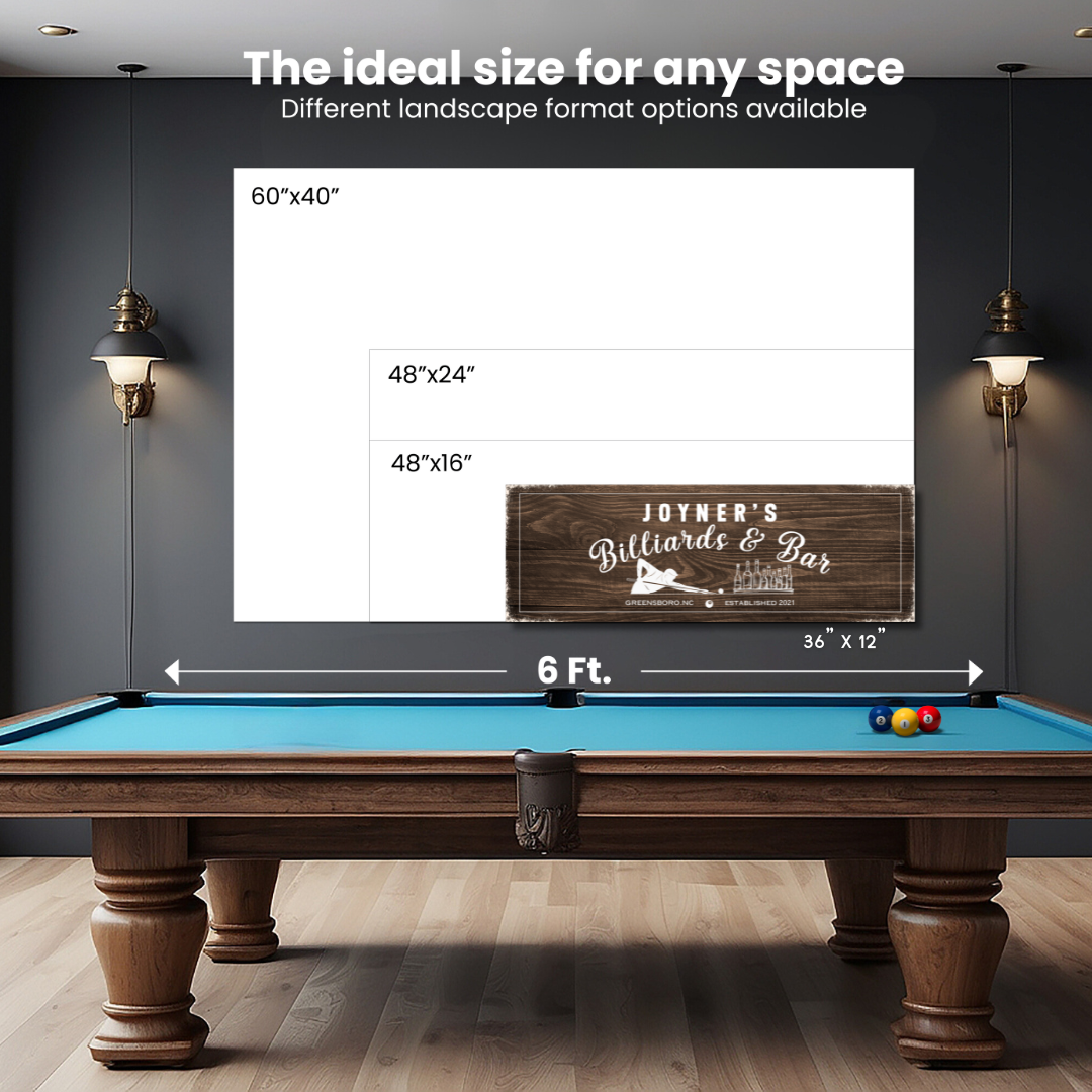 Billiards and Bar Personalized Canvas