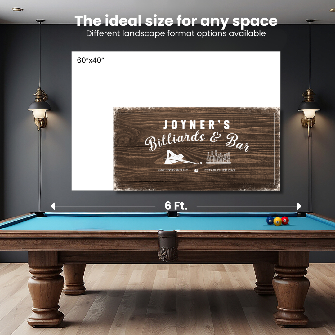 Billiards and Bar Personalized Canvas