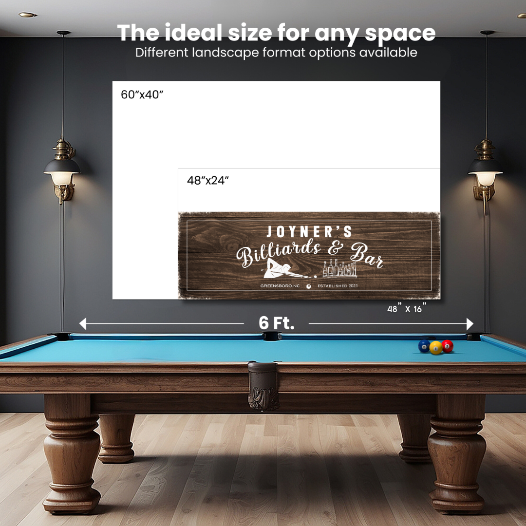 Billiards and Bar Personalized Canvas