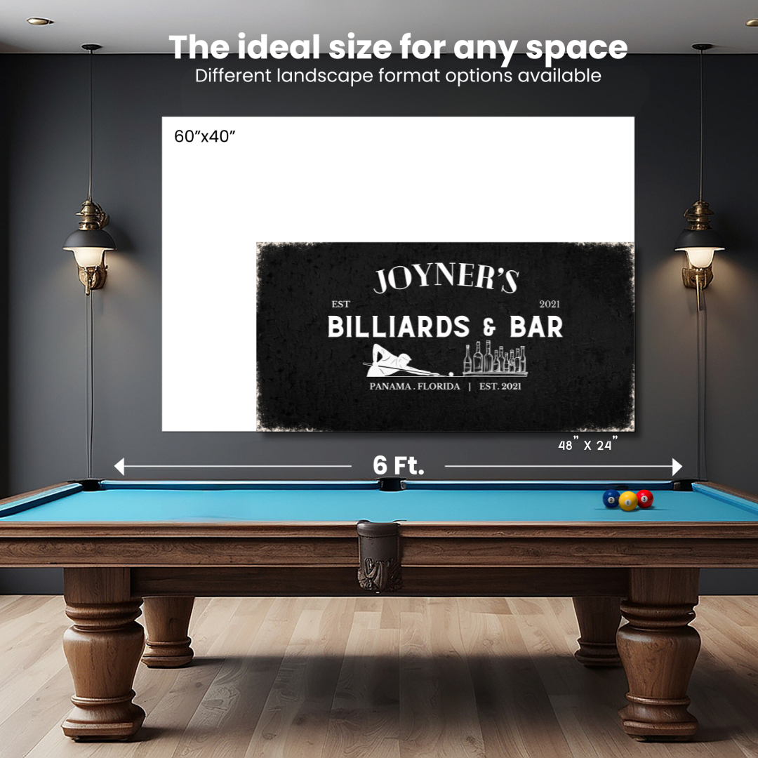 Billiards and Bar Personalized Canvas (Free Shipping)