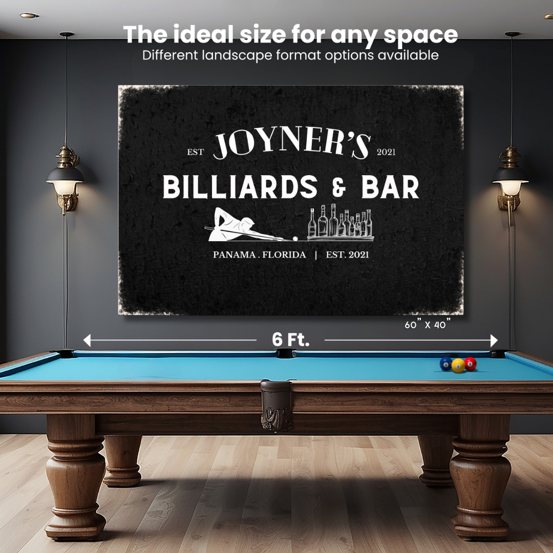 Billiards and Bar Personalized Canvas (Free Shipping)