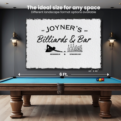 Billiards and Bar Canvas Wrap