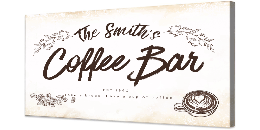 Coffee Bar Personalized Canvas