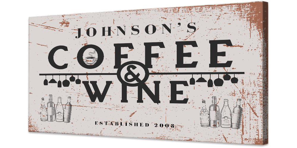 Coffee and Wine Personalized Canvas