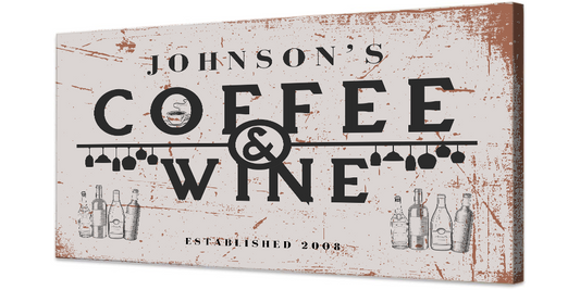 Coffee and Wine Personalized Canvas