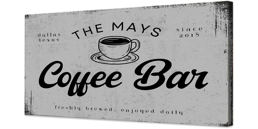 Coffee Bar Canvas Sign (Free Shipping)