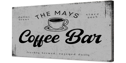 Coffee Bar Canvas Sign (Free Shipping)