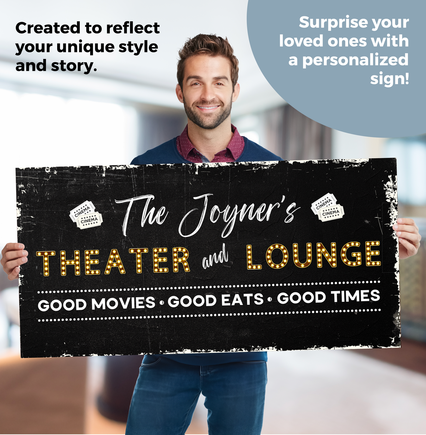 Theater and Lounge Canvas Sign