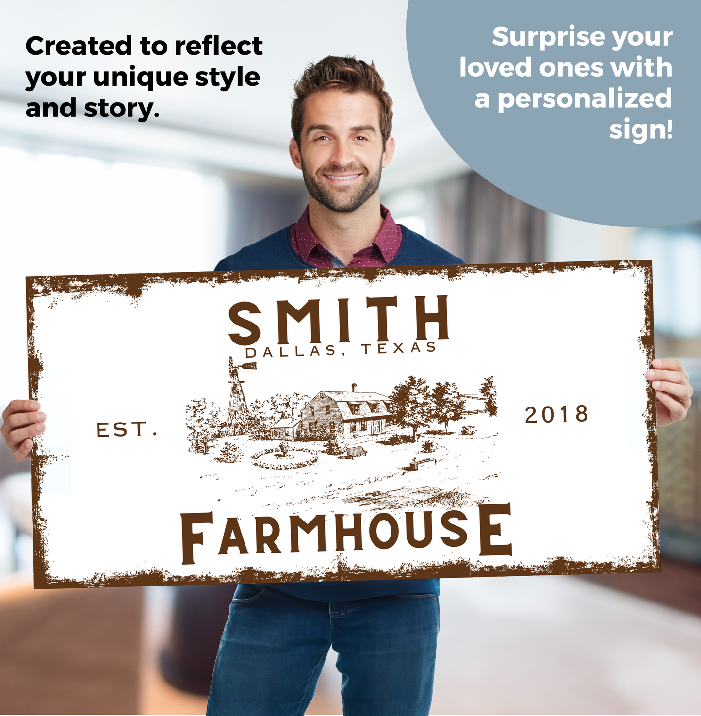 Farmhouse Sign II Personalized