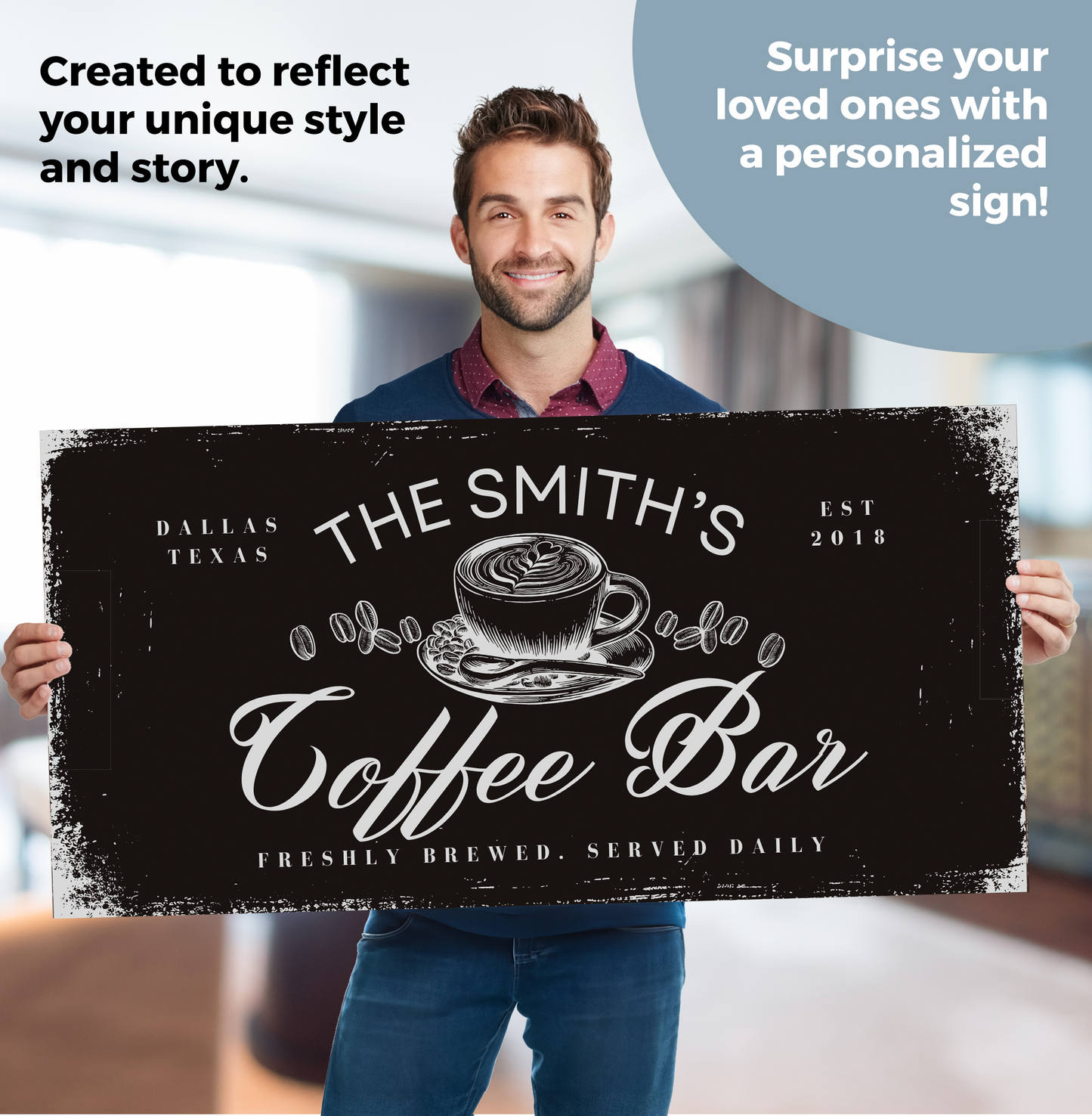 Coffee Bar Personalized Canvas Wraps