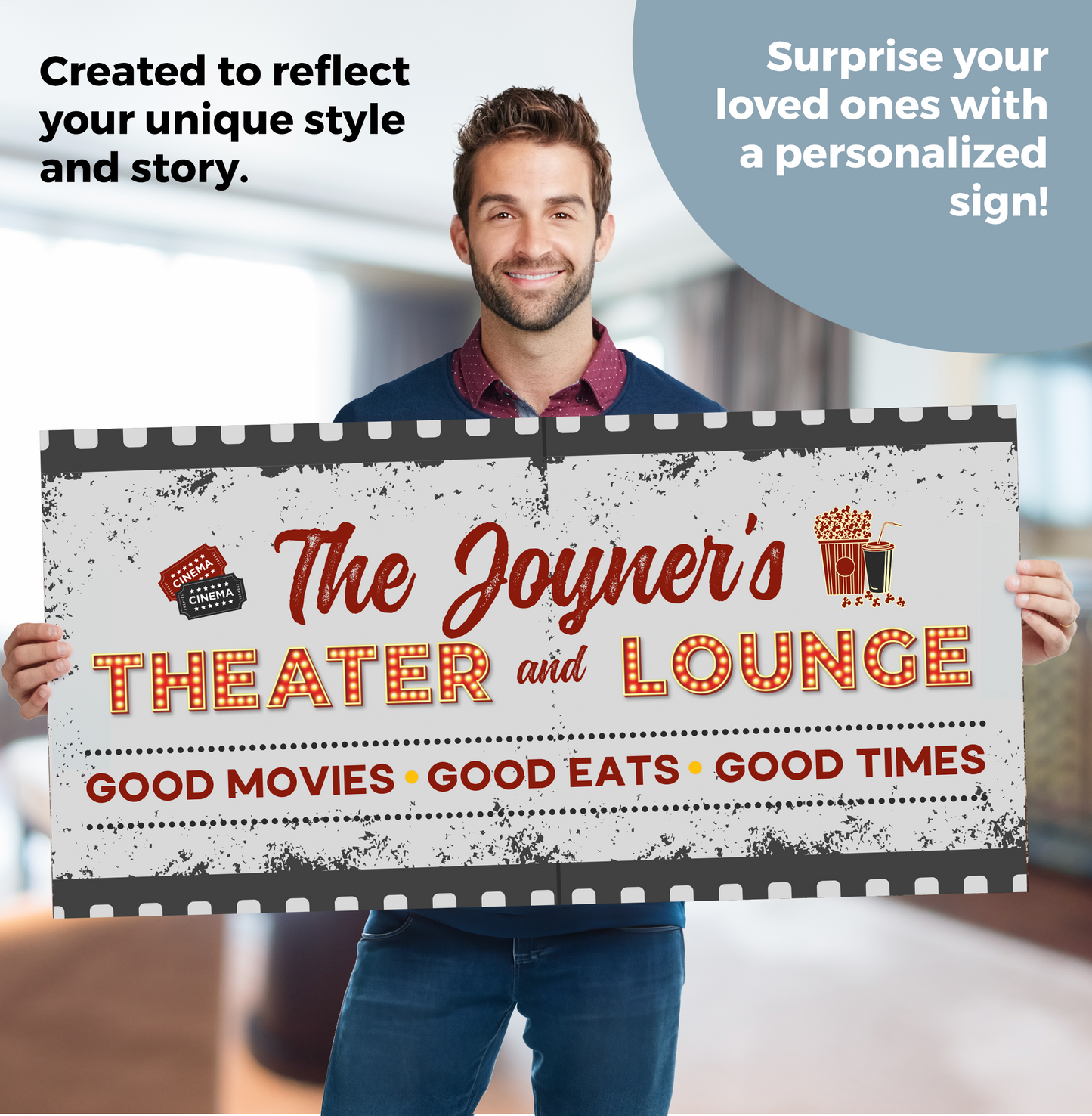 Theater and Lounge Canvas Sign Film Design