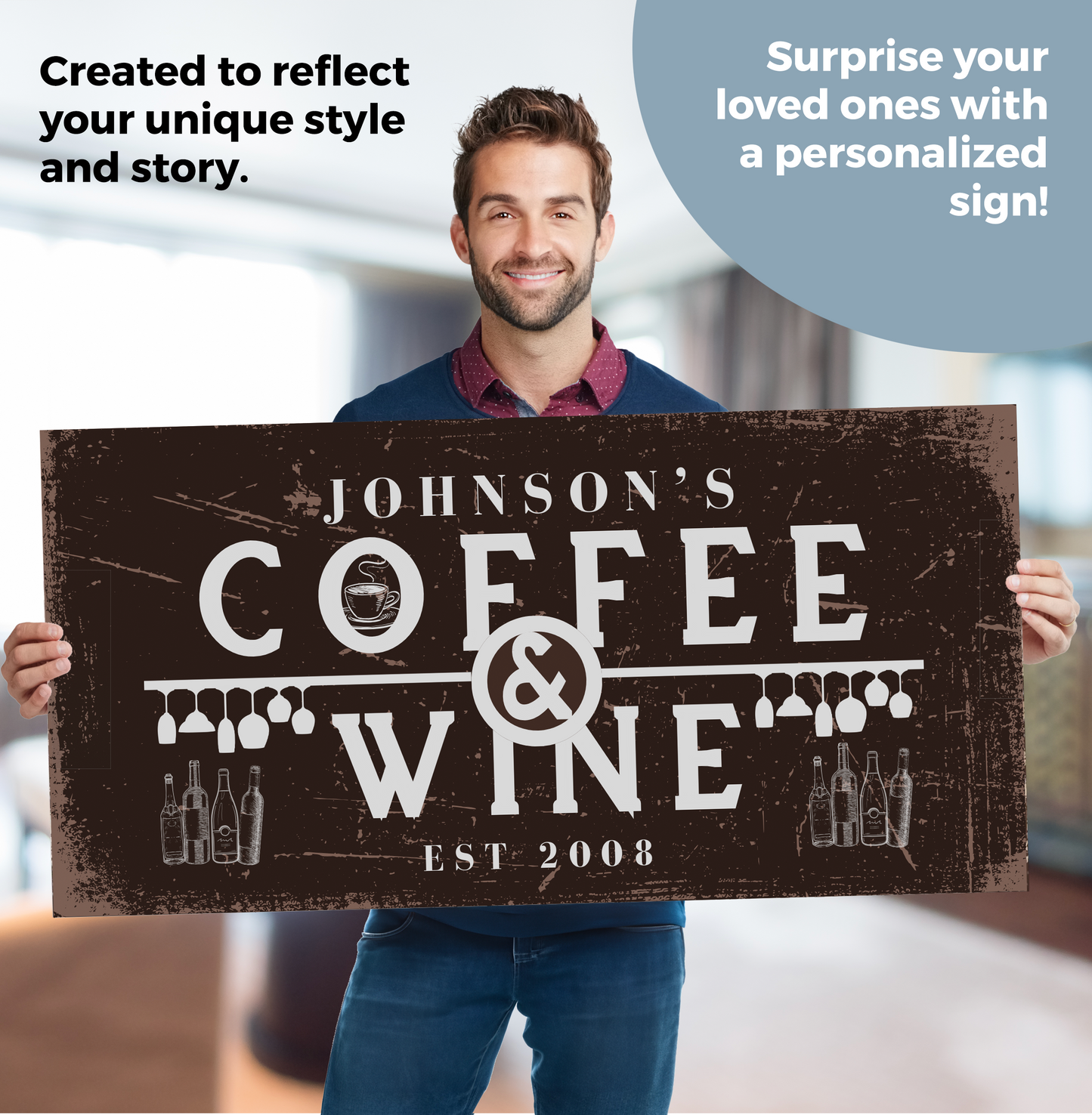 Coffee and Wine Personalized Canvas (Free Shipping)