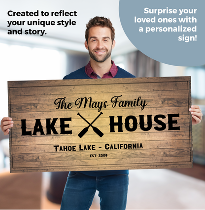 Lakehouse Canvas Sign (Wood Design)