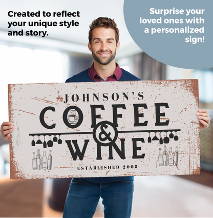 Coffee and Wine Personalized Canvas