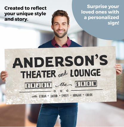 Theater and Lounge Canvas with Personalized Names