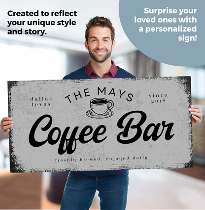 Coffee Bar Canvas Sign (Free Shipping)