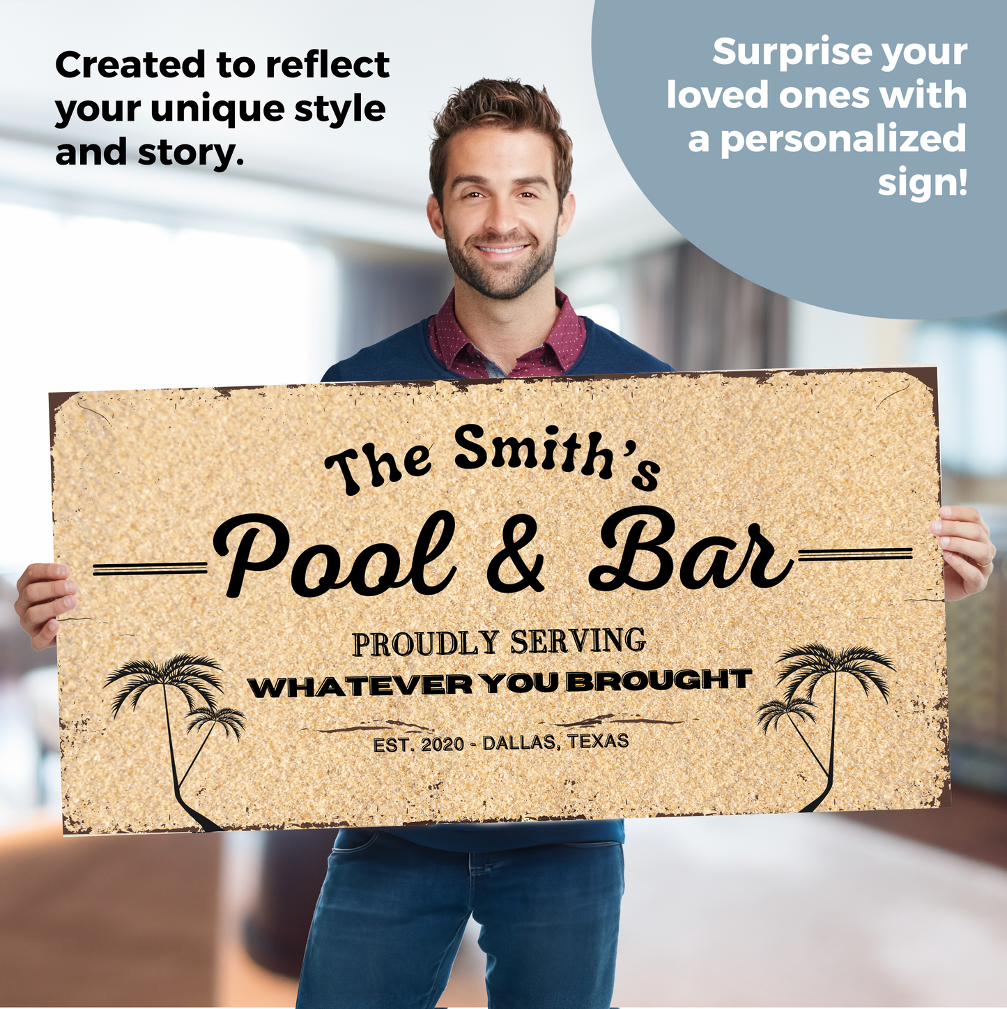 Pool and Bar Canvas | Personalized