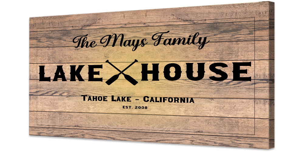 Lakehouse Canvas Sign (Wood Design)